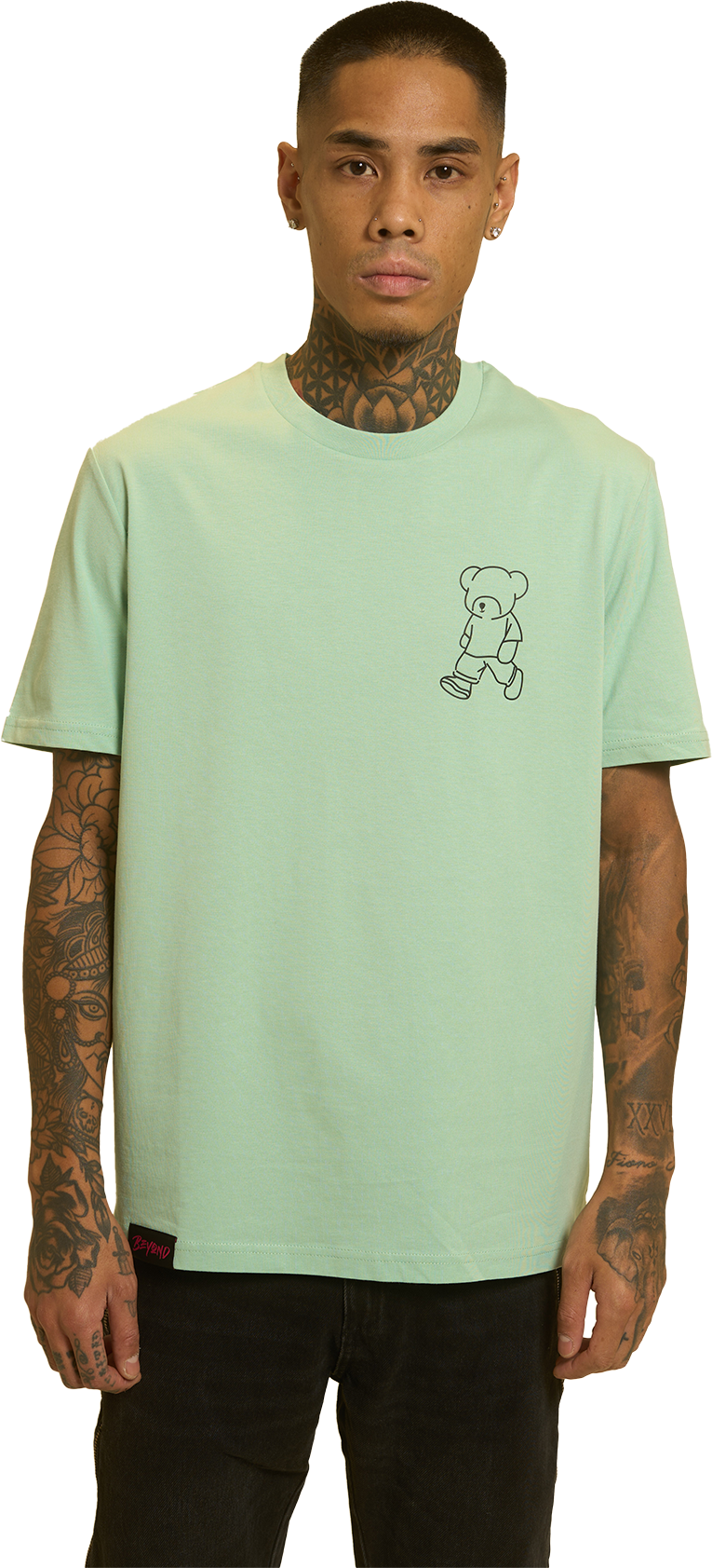Camiseta Regular Bear Misty Jade